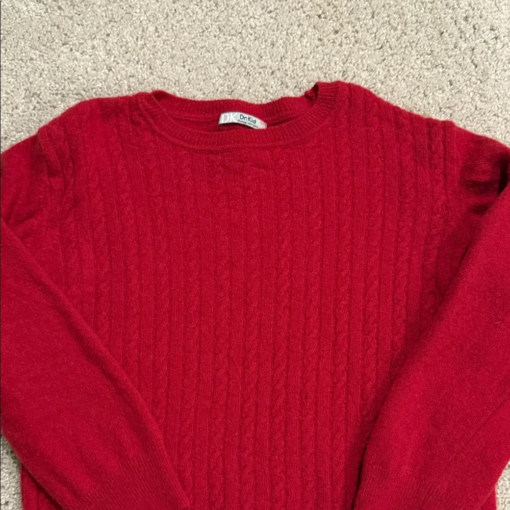 Kid’s Red Cable Knit Sweater, size 8